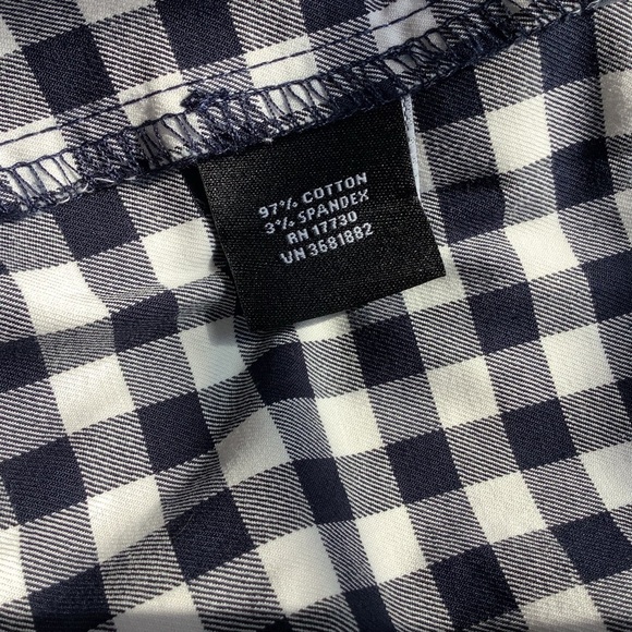 Gingham Victoria Beckham Boho Prairie Cottagecore Navy & White Top XS & XL Sizes - Picture 10 of 11